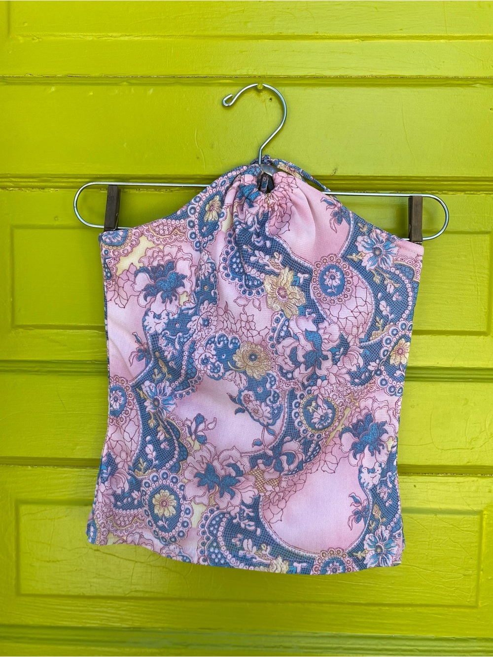 Women's Y2K Pink Paisley Halter Top